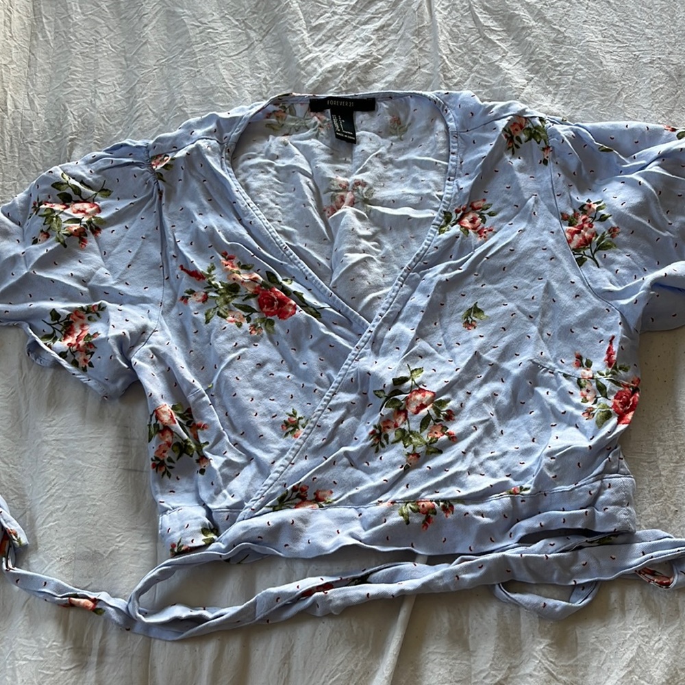 Floral wrap crop top